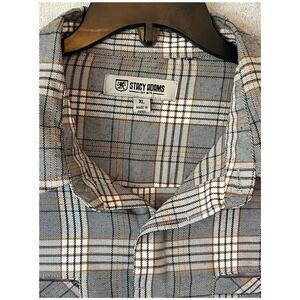 Stacy Adams Mens XL Plaid Button Up Long Sleeve Shirt Casual Relaxed Fit
